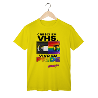 Nome do produto Camiseta Cresci em VHS, vivo em Pride