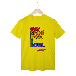 Nome do produto Camiseta Gay não é fase. É rota.