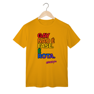 Nome do produto Camiseta Gay não é fase. É rota.