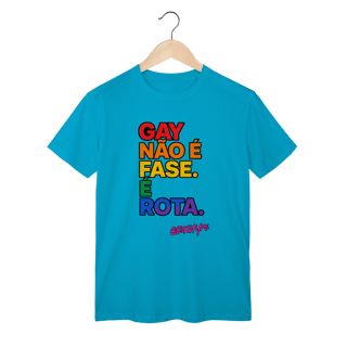 Nome do produto Camiseta Gay não é fase. É rota.