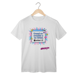 Nome do produto Camiseta Cresci no armário e no Orkut