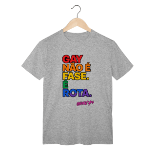 Nome do produto Camiseta Gay não é fase. É rota.