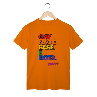 Nome do produto Camiseta Gay não é fase. É rota.