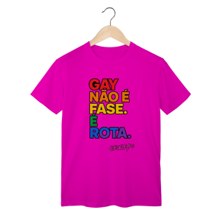 Nome do produto Camiseta Gay não é fase. É rota.