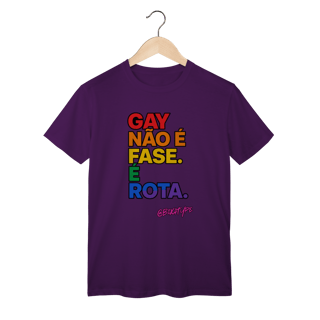 Nome do produto Camiseta Gay não é fase. É rota.