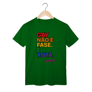 Nome do produto Camiseta Gay não é fase. É rota.