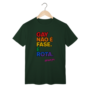 Nome do produto Camiseta Gay não é fase. É rota.