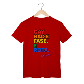Nome do produto Camiseta Gay não é fase. É rota.