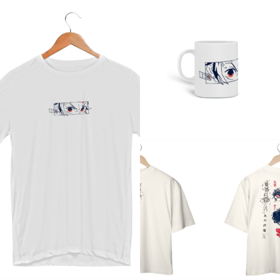 Nome do produto Kit - Demon Slayer Tanjiro (Oversized/Dry-fit/Caneca)