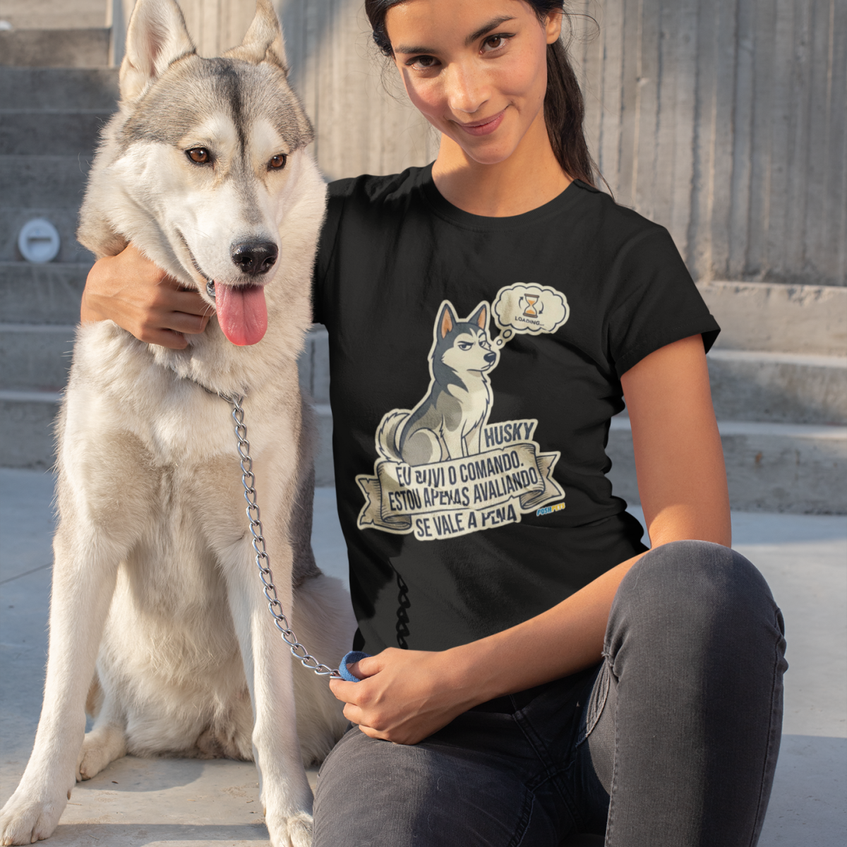 Nome do produto: Camiseta feminina Husky #stickerpaws