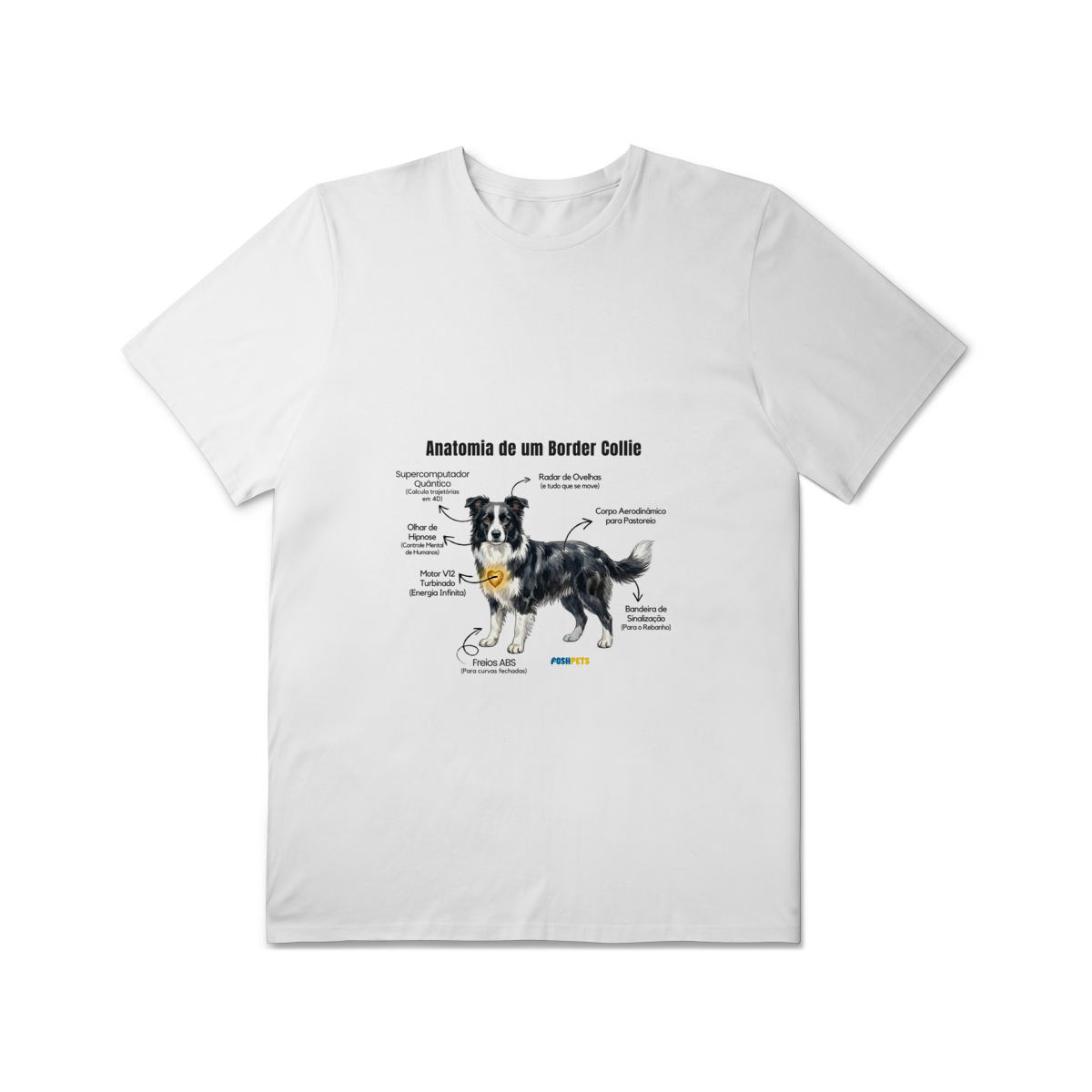 Nome do produto: Camiseta Plus Size Border Collie #anatomias