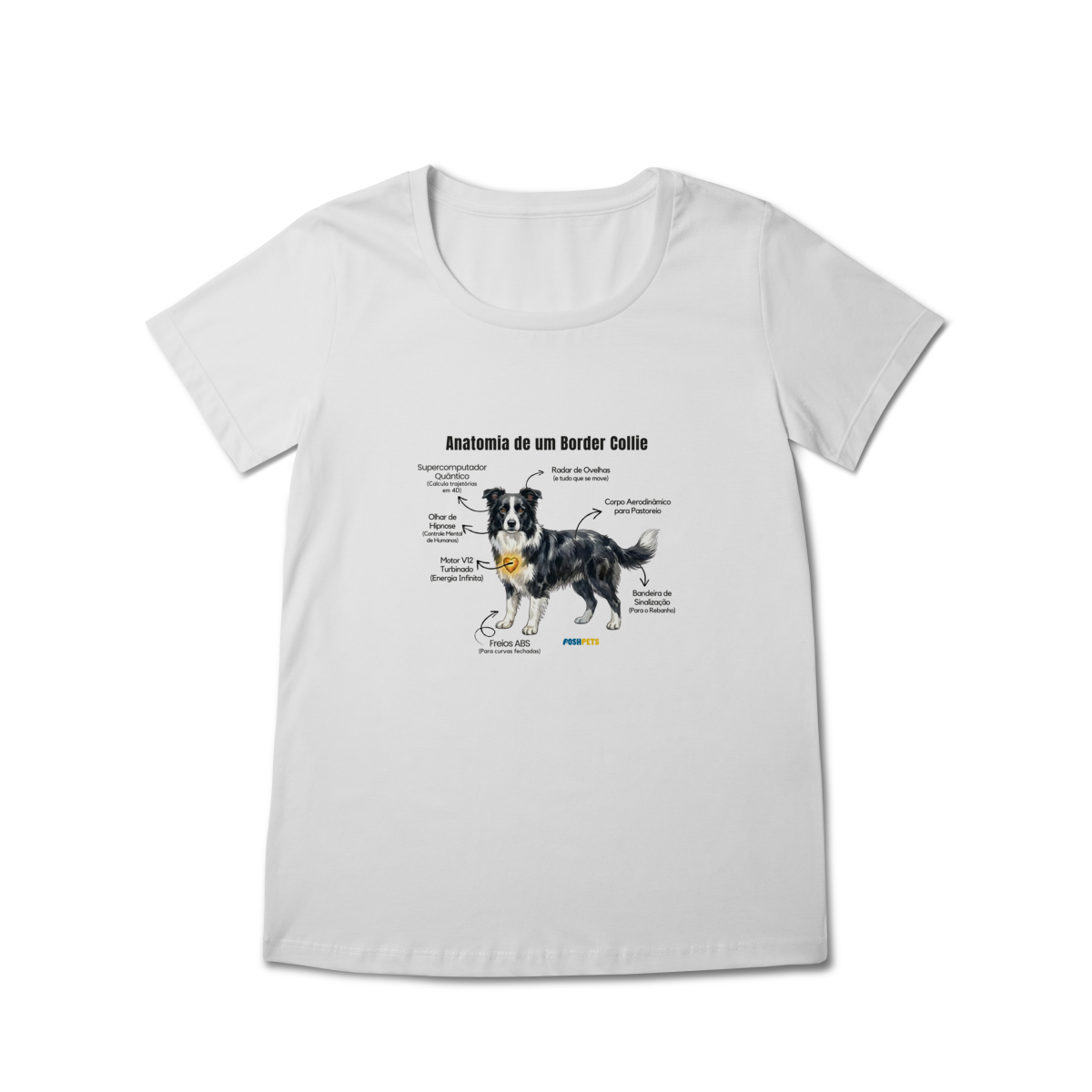 Nome do produto: Camiseta Baby Long Border Collie #anatomias