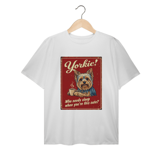 Camiseta plus-size Yorkie #vintageposter