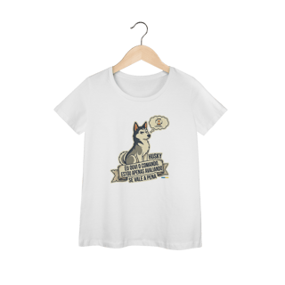 Nome do produto Camiseta feminina Husky #stickerpaws