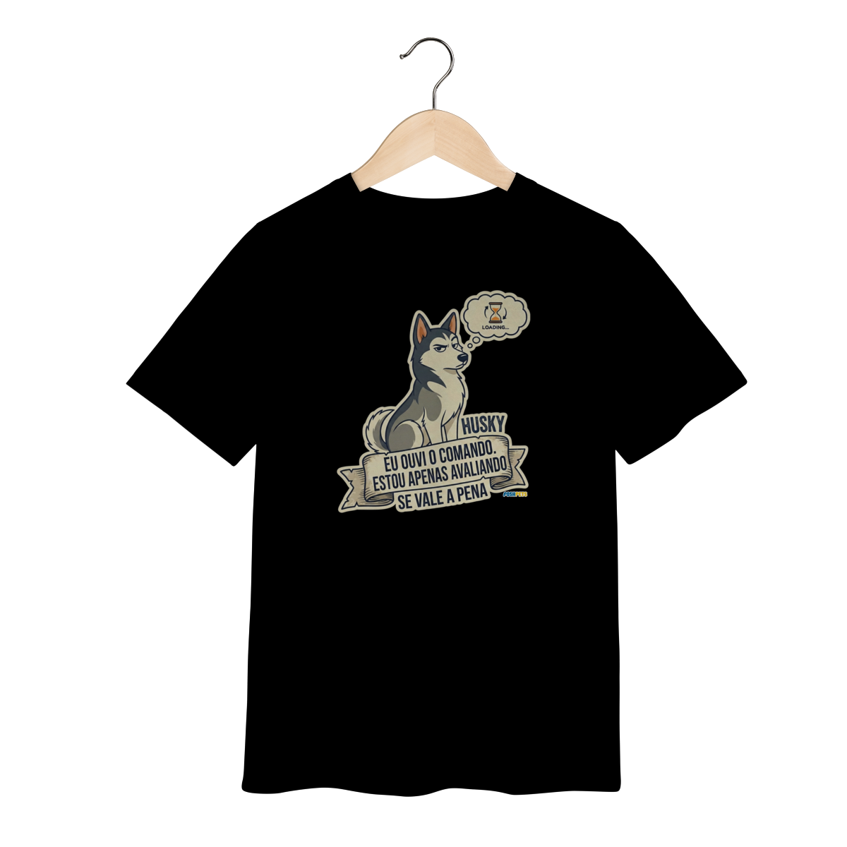 Camiseta Infantil (2 a 8 anos) Husky #stickerpaws