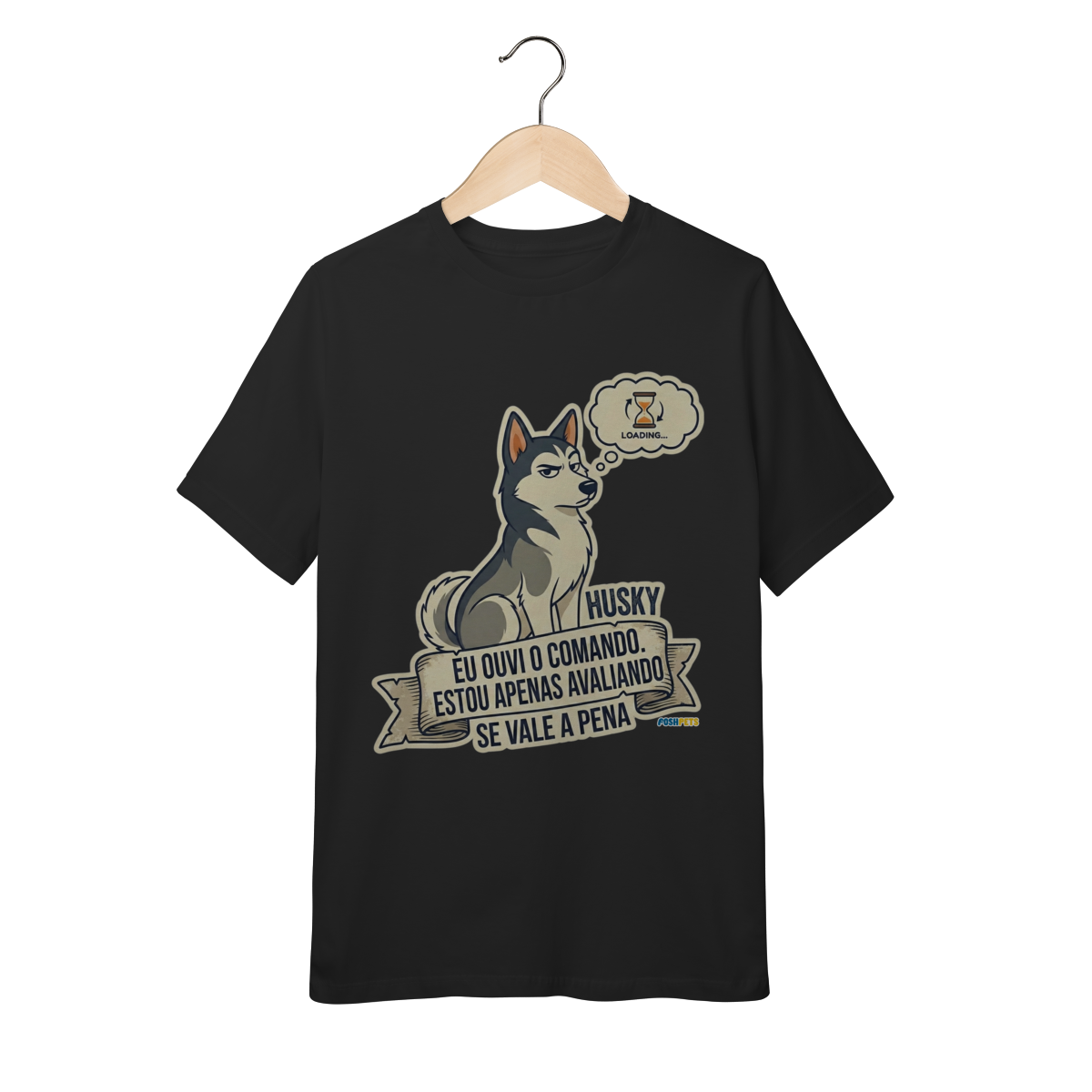 Nome do produto: Camiseta Infantil (10 a 14 anos) Husky #stickerpaws