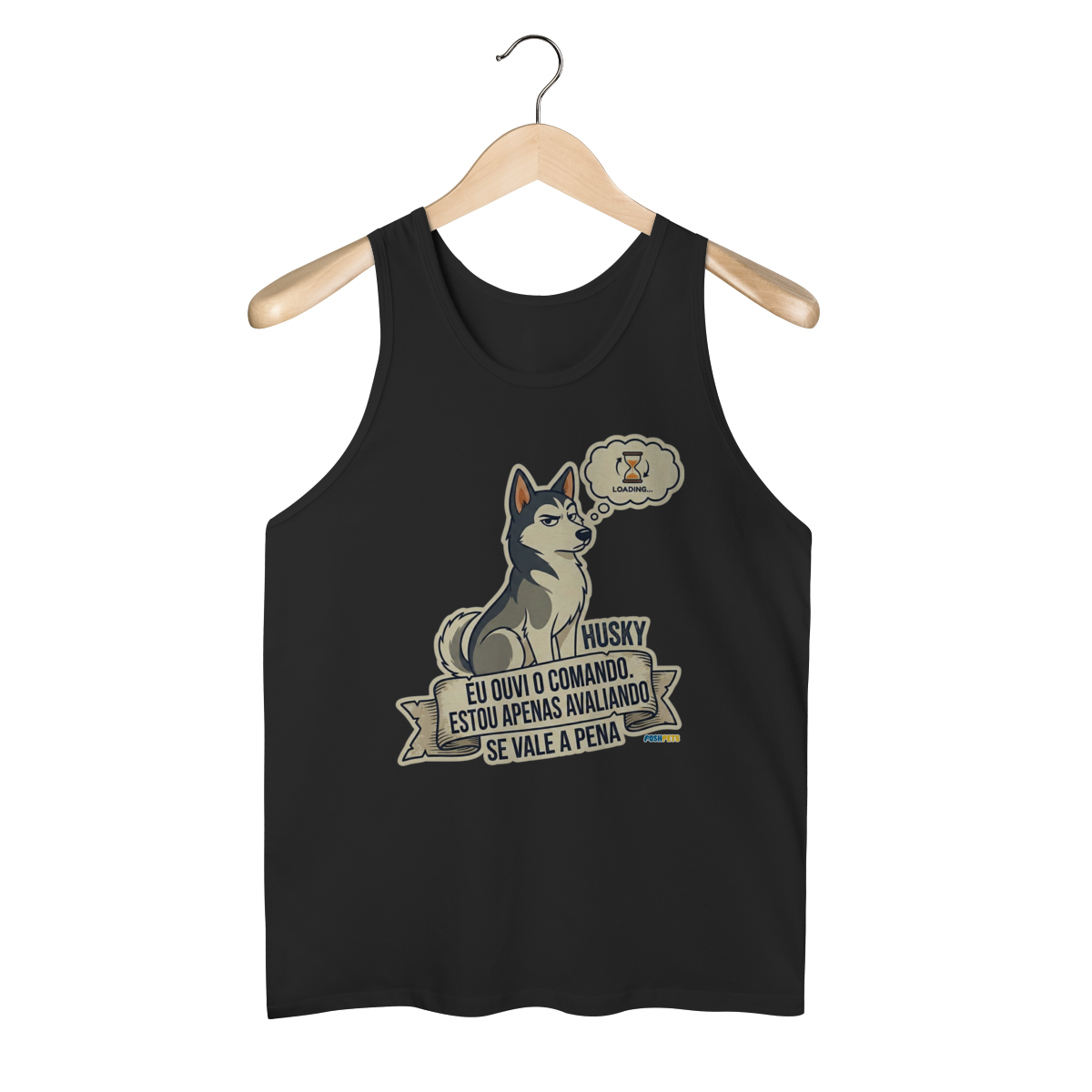 Camiseta Regata Masculina Husky #stickerpaws