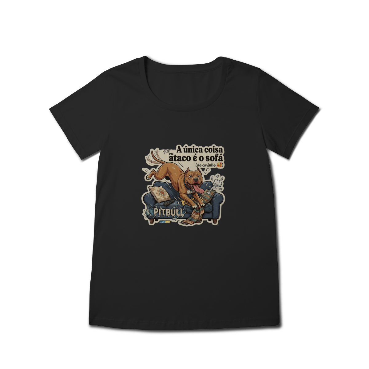 Nome do produto: Camiseta Baby Long Pitbull #stickerpaws