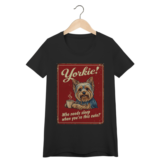 Camiseta baby Long Yorkie #vintageposter