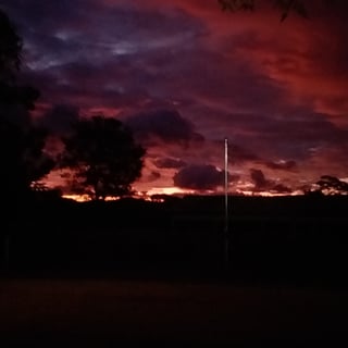 Camisa com estampa com o por do sol 