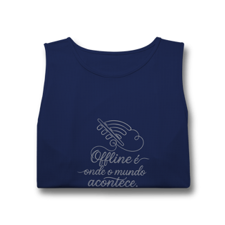 Nome do produto REGATA MASCULINA SPORT DRY UV OFFLINE É ONDE O MUNDO ACONTECE