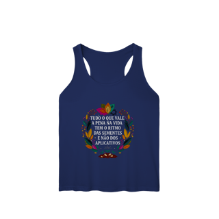 Nome do produto REGATA FEMININA O RITMO DAS SEMENTES