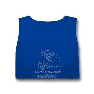 Nome do produto REGATA MASCULINA SPORT DRY UV OFFLINE É ONDE O MUNDO ACONTECE