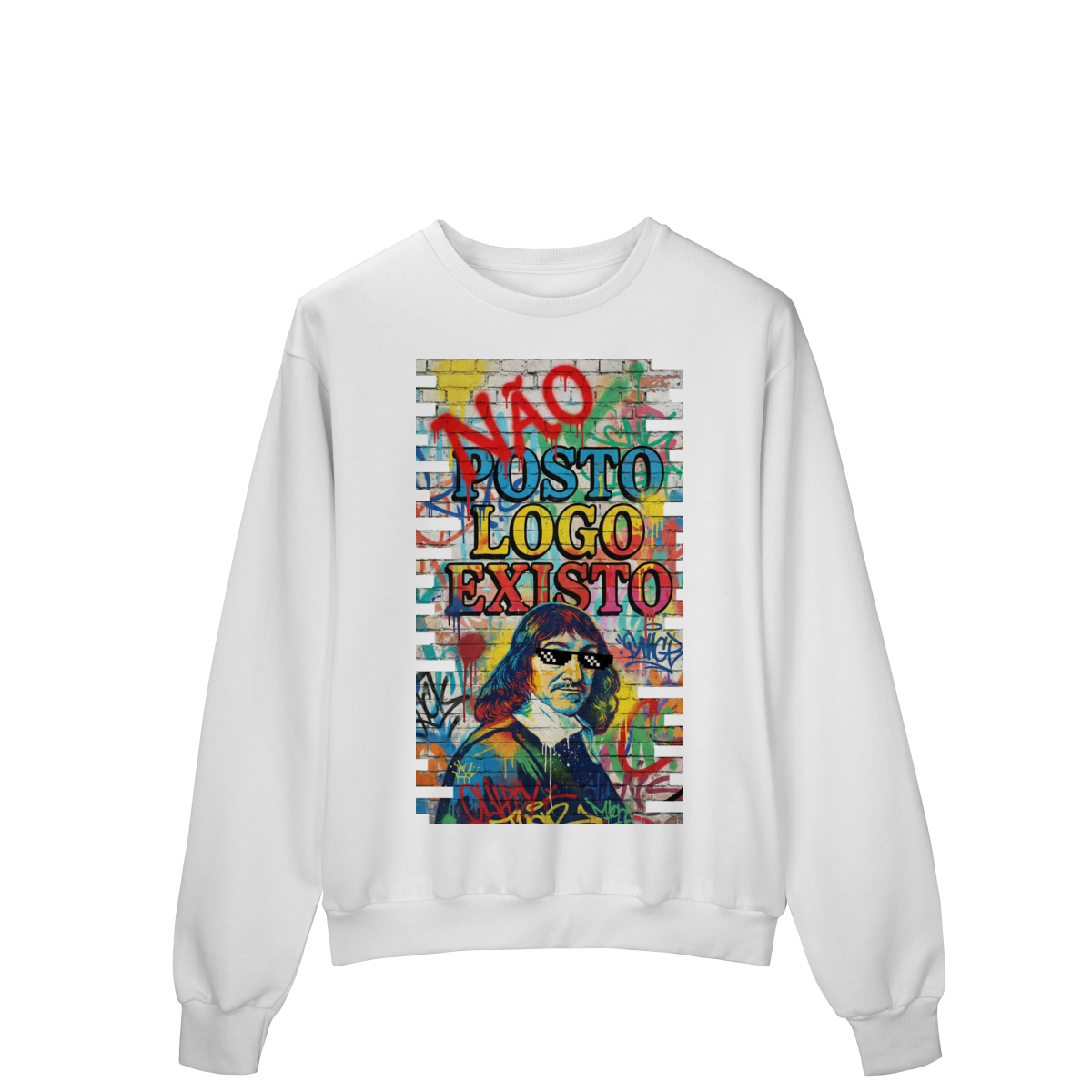 Nome do produto: MOLETOM - “NÃO POSTO, LOGO EXISTO.”