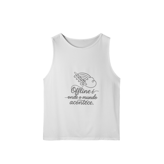 Nome do produto REGATA MASCULINA SPORT DRY UV OFFLINE É ONDE O MUNDO ACONTECE