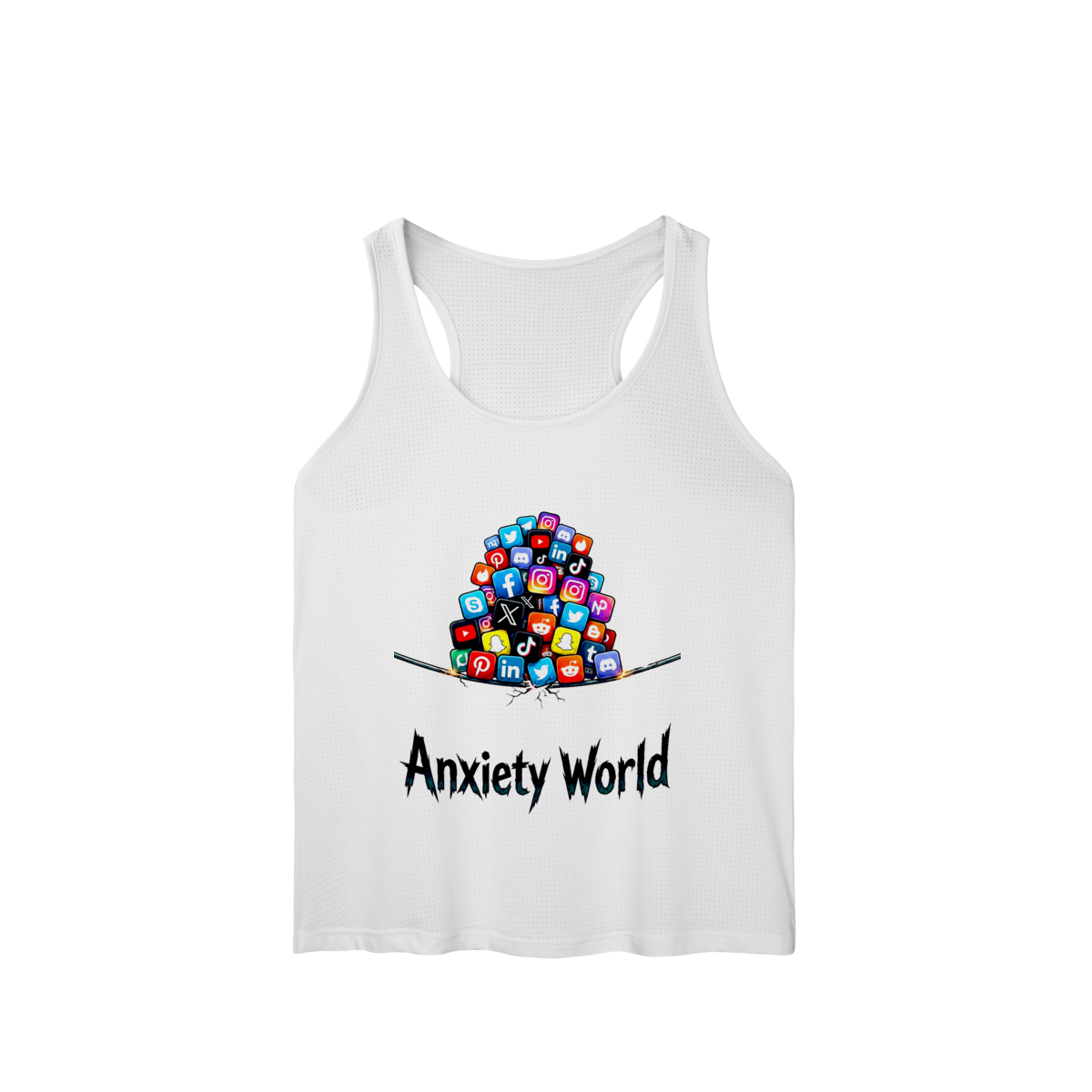 Nome do produto: REGATA FEMININA DRY FIT UV ANXIETY WORLD