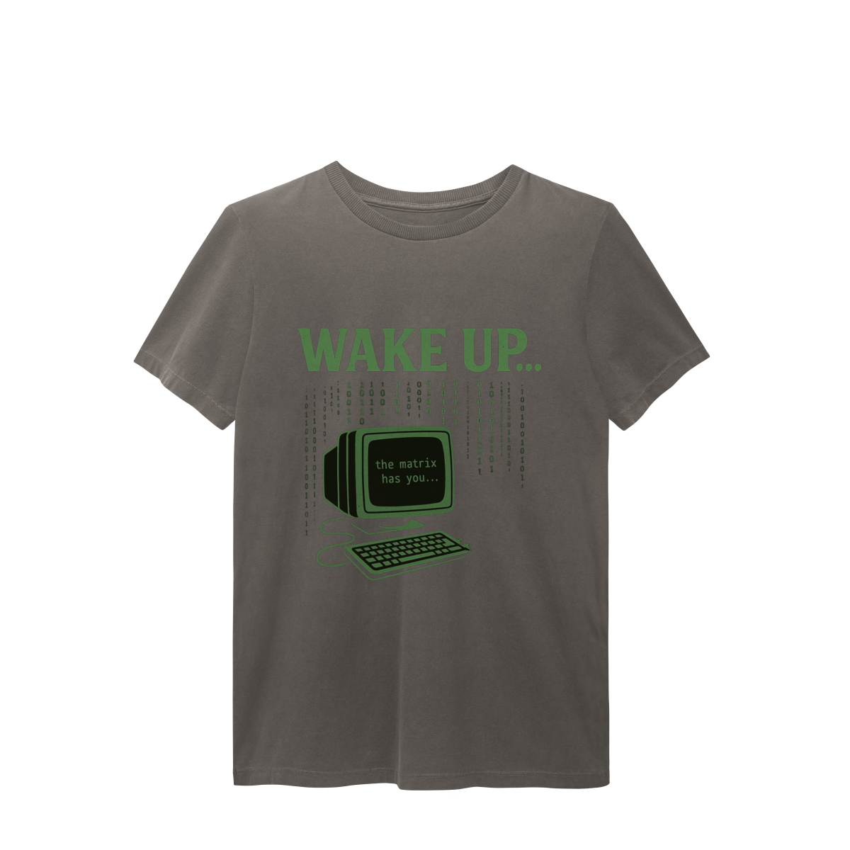 Nome do produto: CAMISETA ESTONADA WAKE UP, THE MATRIX HAS YOU