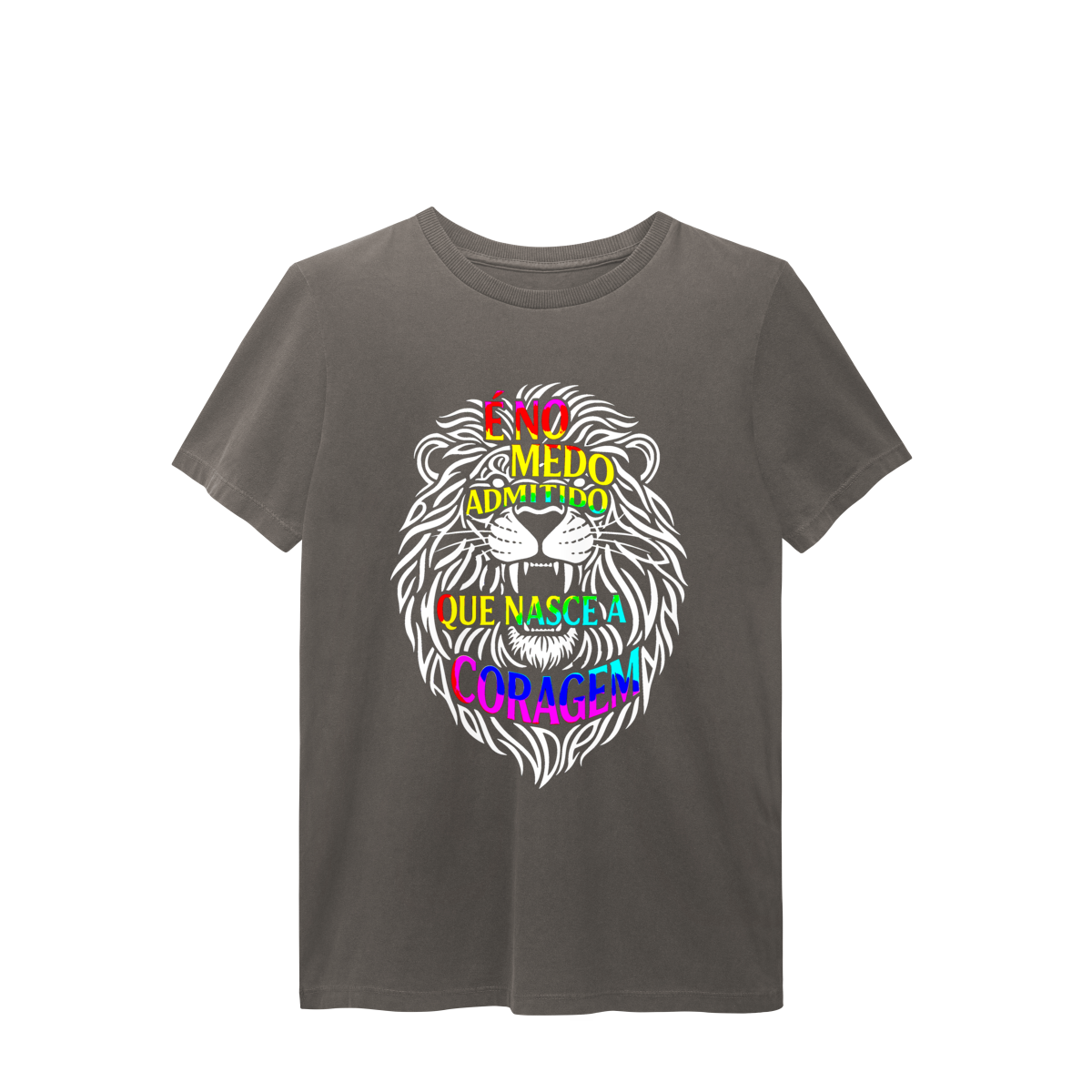 Nome do produto: CAMISETA ESTONADA CORAGEM