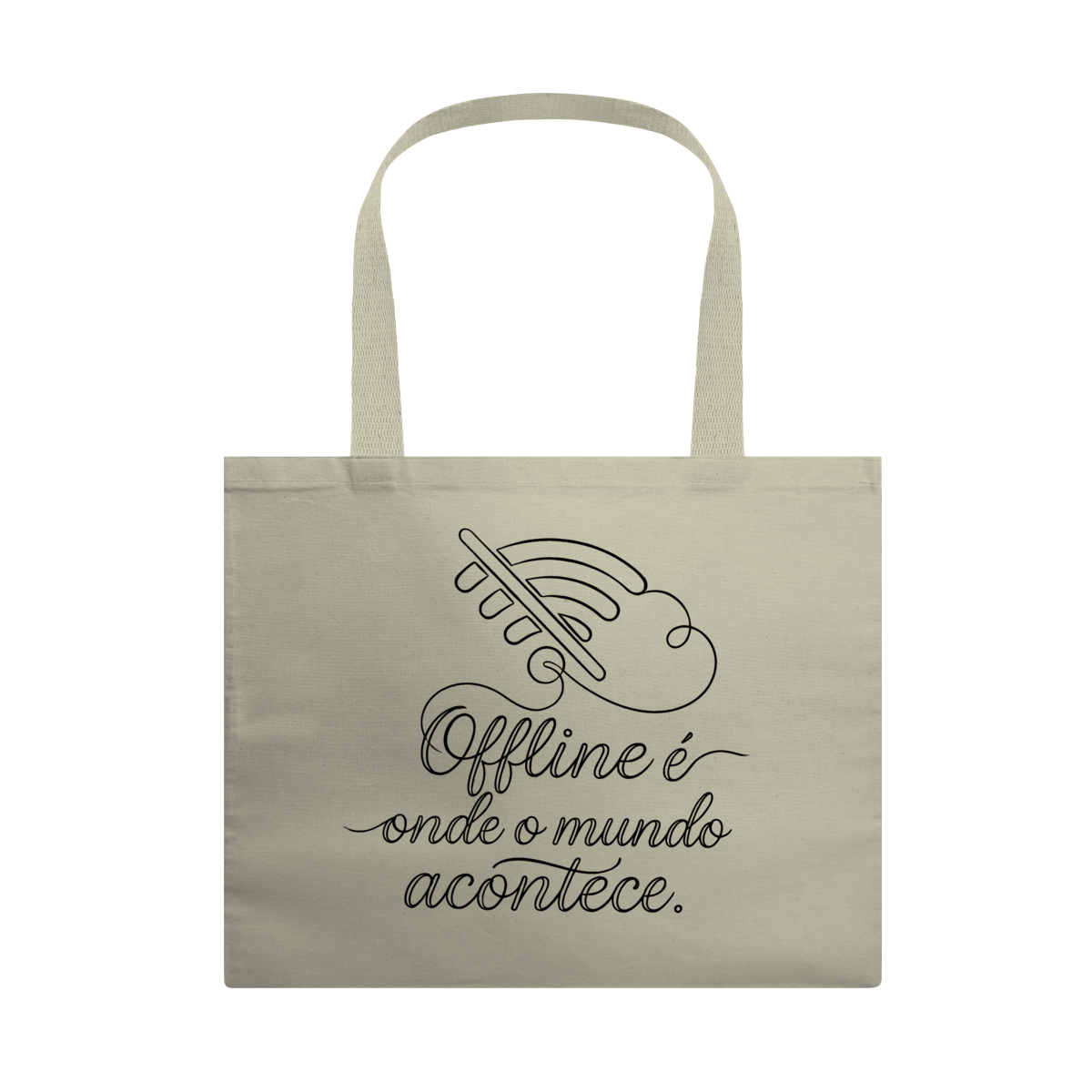 Nome do produto: ECOBAG GRANDE OFFLINE É ONDE O MUNDO ACONTECE
