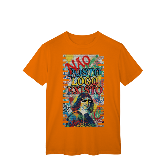 CAMISETA UNISSEX - “NÃO POSTO, LOGO EXISTO.”