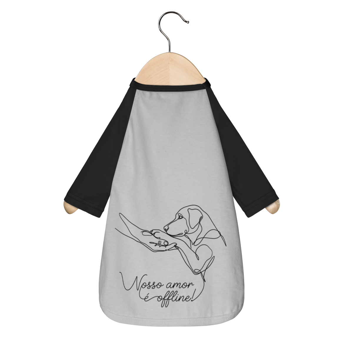 Nome do produto: CAMISA PET DOG NOSSO AMOR É OFFLINE