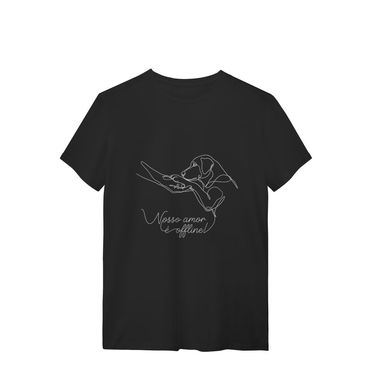 Nome do produto: CAMISETA UNISSEX NOSSO AMOR É OFFLINE
