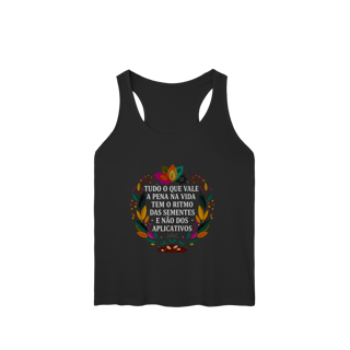 Nome do produto REGATA FEMININA O RITMO DAS SEMENTES