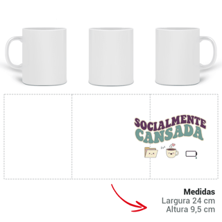 Nome do produto Caneca - Socialmente Cansada