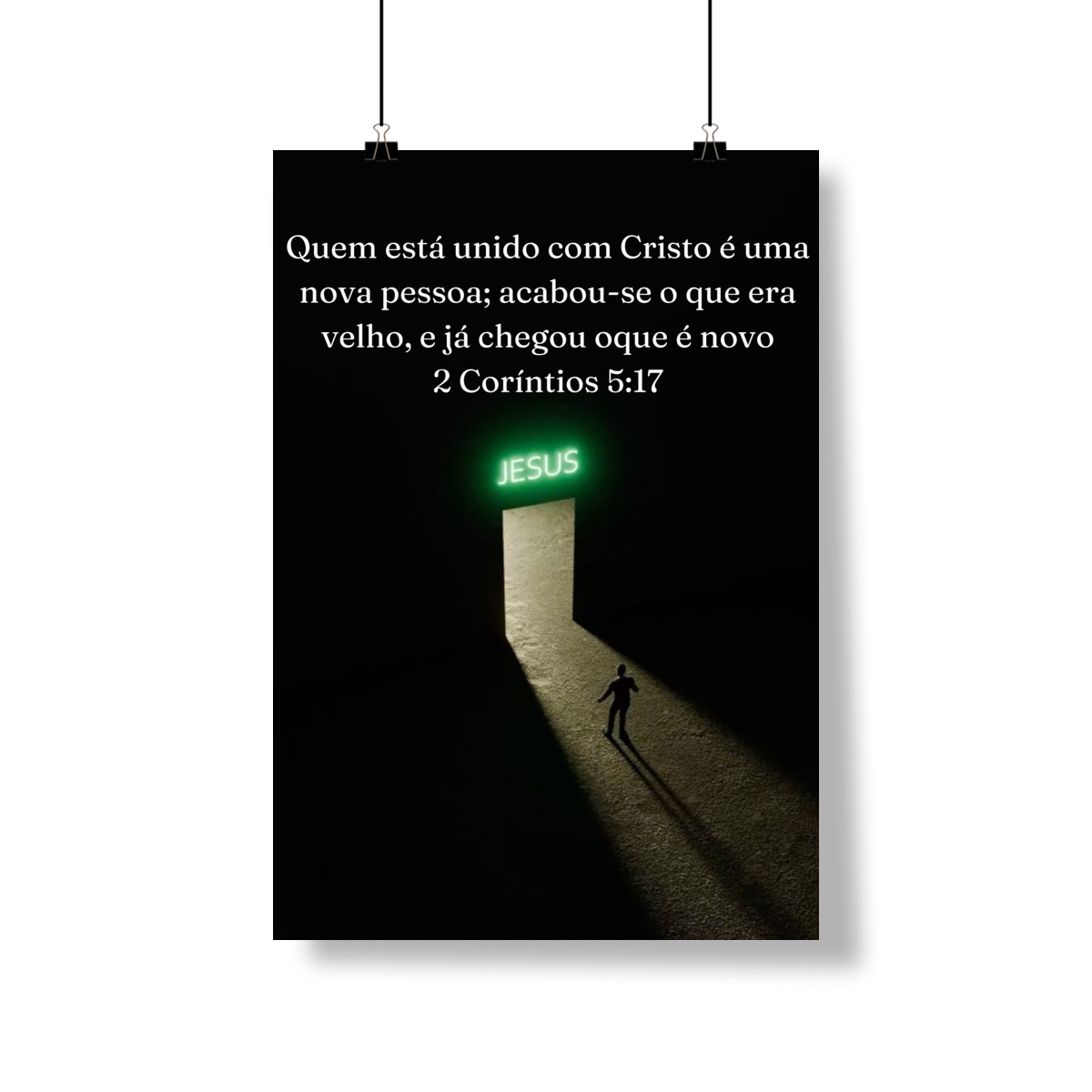 Nome do produto: Pôster com o versículo de 2 Coríntios 5.17.