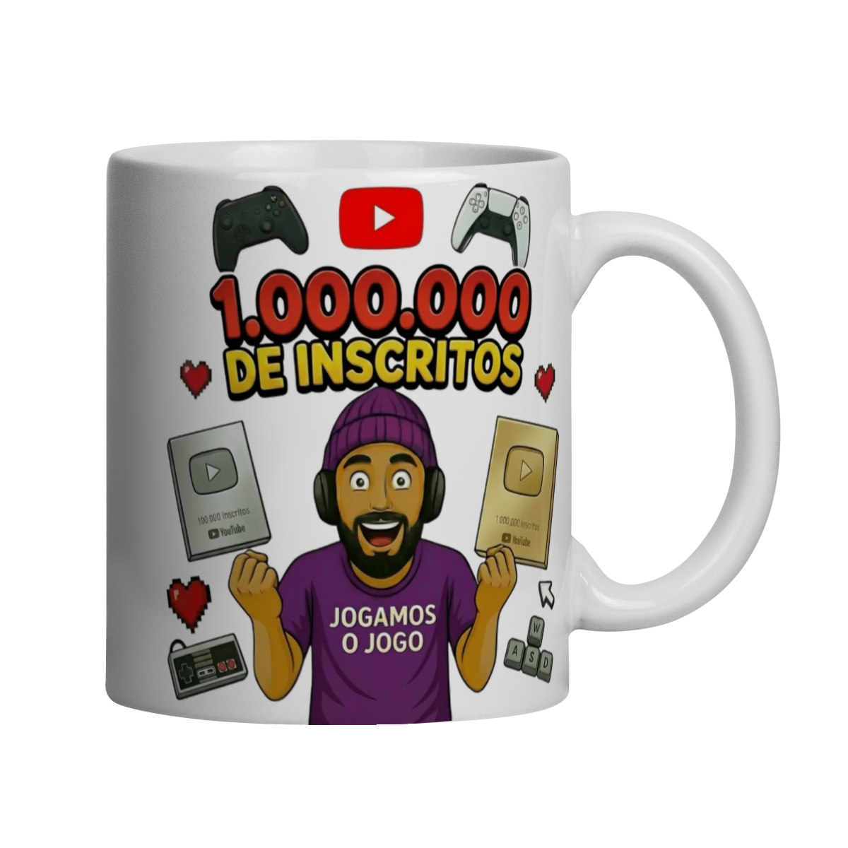 Nome do produto: Caneca Comemorativa 1 Milhão de Inscritos