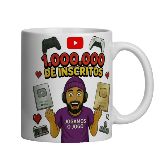Caneca Comemorativa 1 Milhão de Inscritos