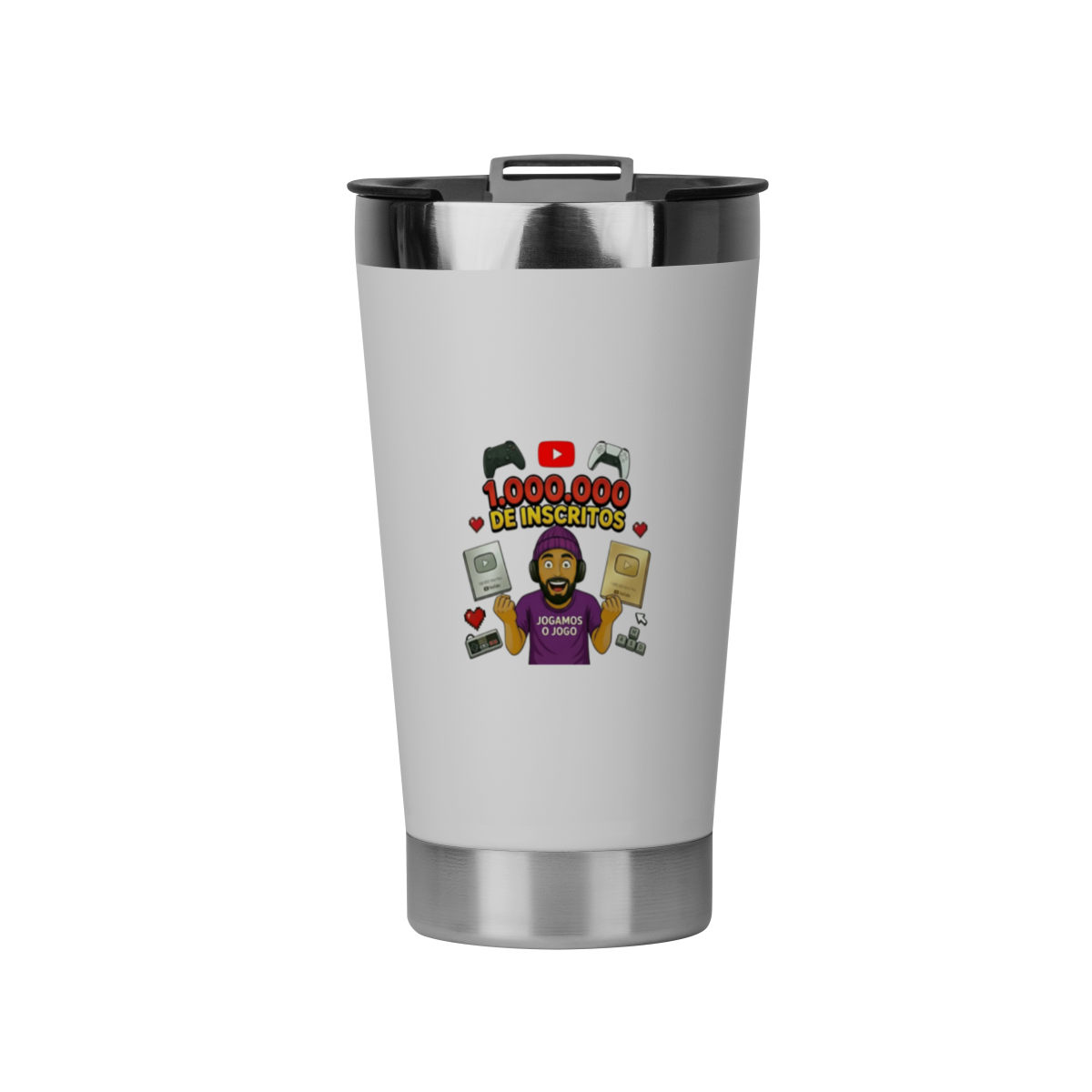 Nome do produto: Copo Térmico Comemorativo 1 Milhão de Inscritos