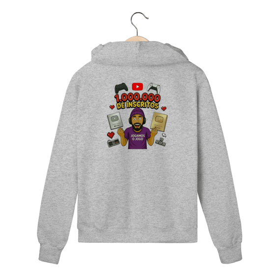 Moletom Com Ziper Comemorativo 1 Milhão de Inscritos