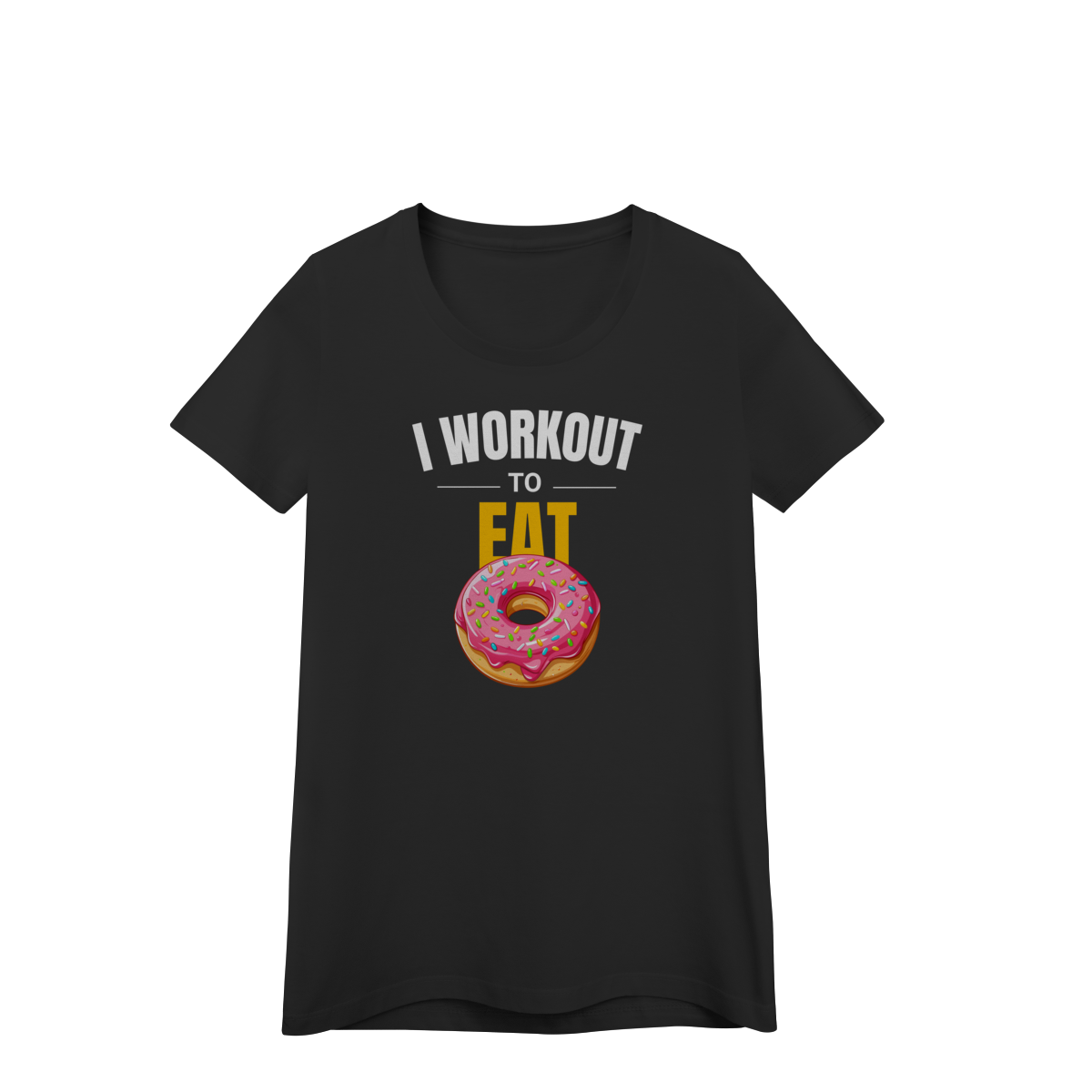 Nome do produto: Camiseta Feminina I Work Out to Eat