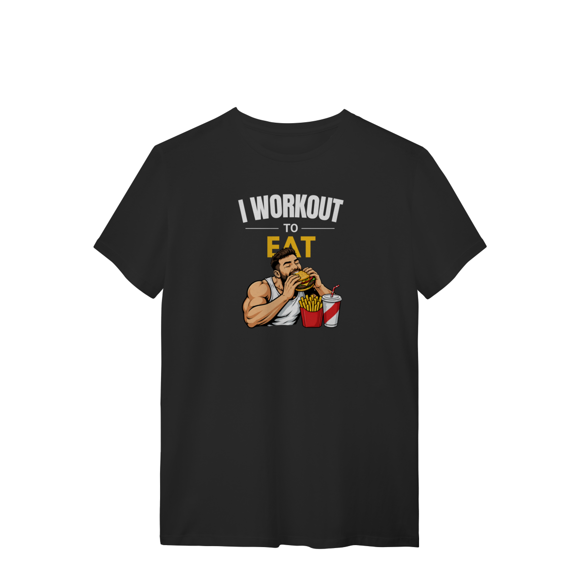 Nome do produto: Camiseta Masculina Work Out to Eat