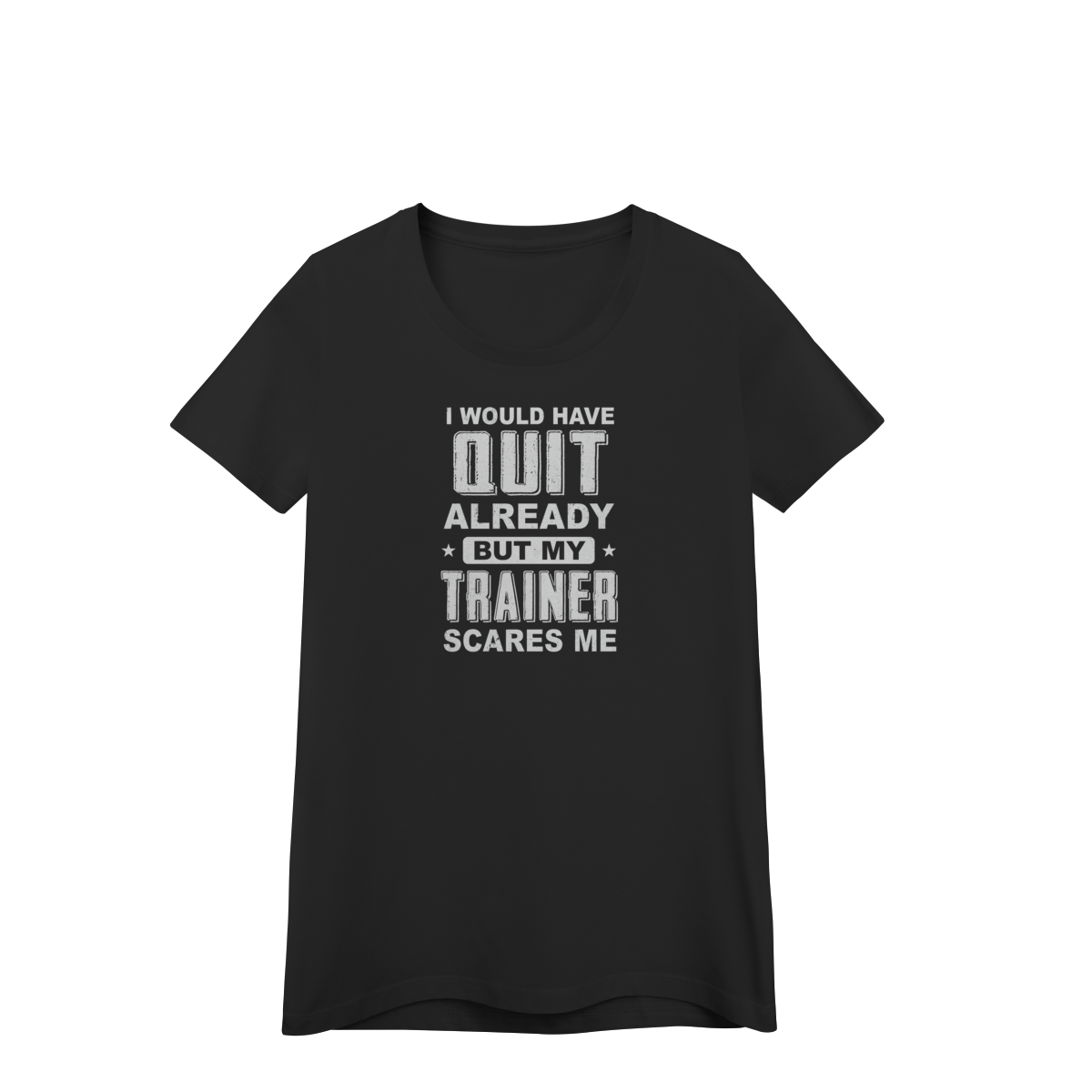 Nome do produto: Camiseta Feminina My Trainer Scares Me