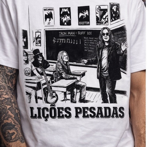 Camiseta Premium Ozzy Lições Pesadas
