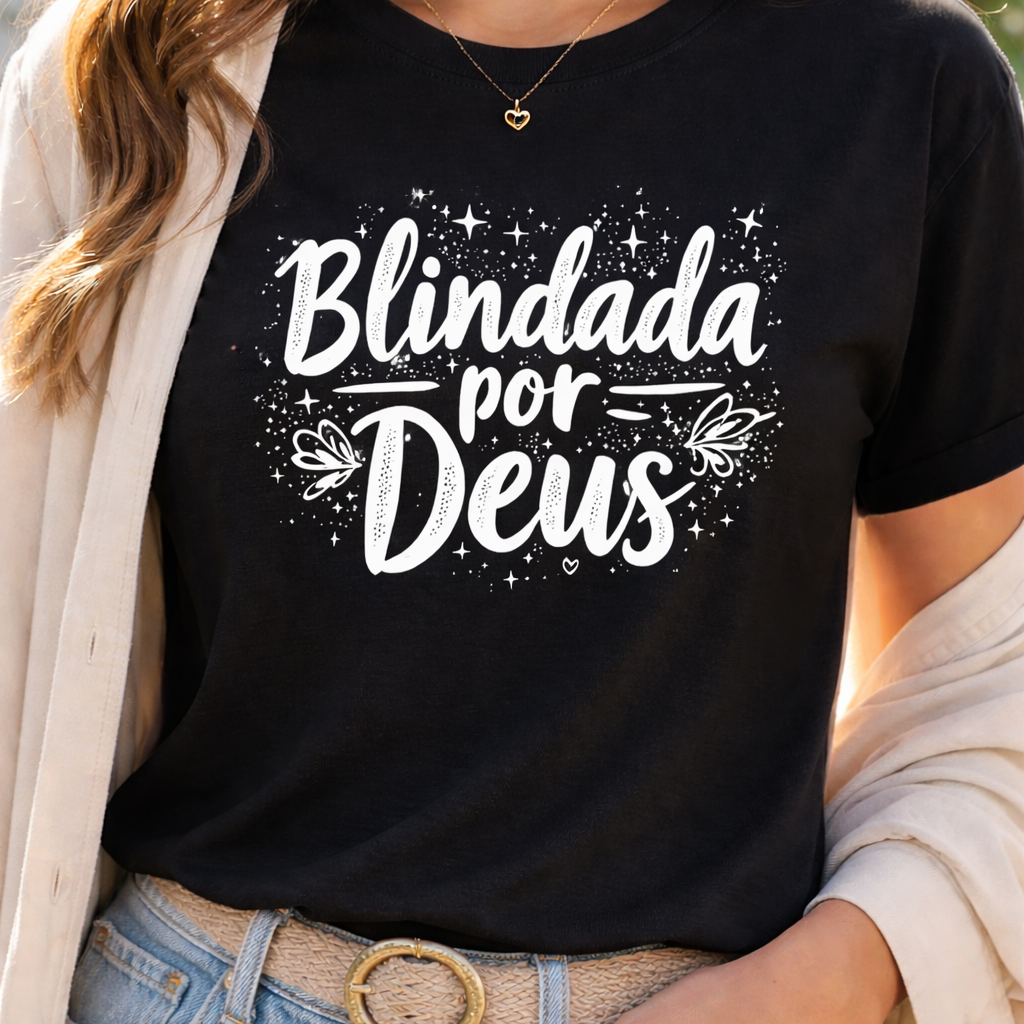 Nome do produto: Camiseta Quality Blindada por Deus