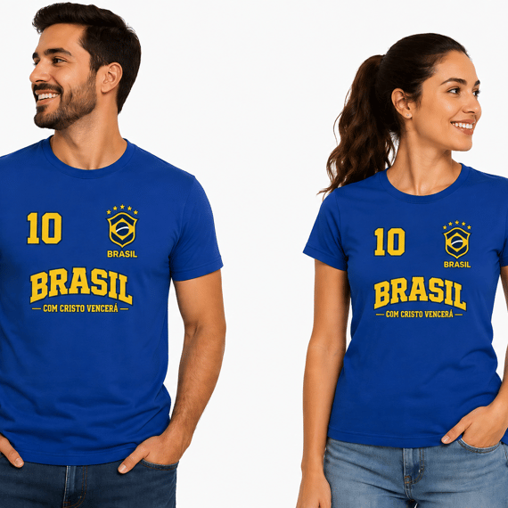 Camiseta Quality Brasil com Cristo