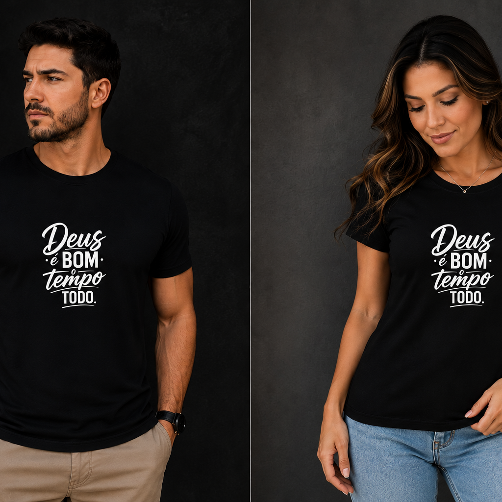 Camiseta Quality Deus é Bom 